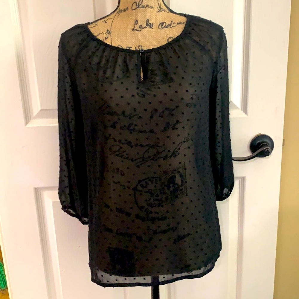 Old Navy Sheer Swiss Dot Floaty Top